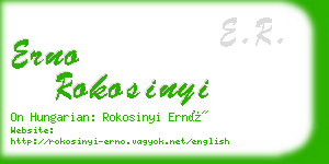erno rokosinyi business card